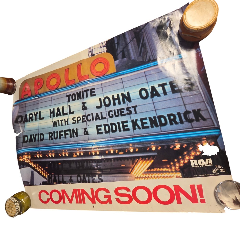 Vintage 1985 Hall & Oates Apollo Theater Promo Poster Ruffin Kendrick RCA 80s